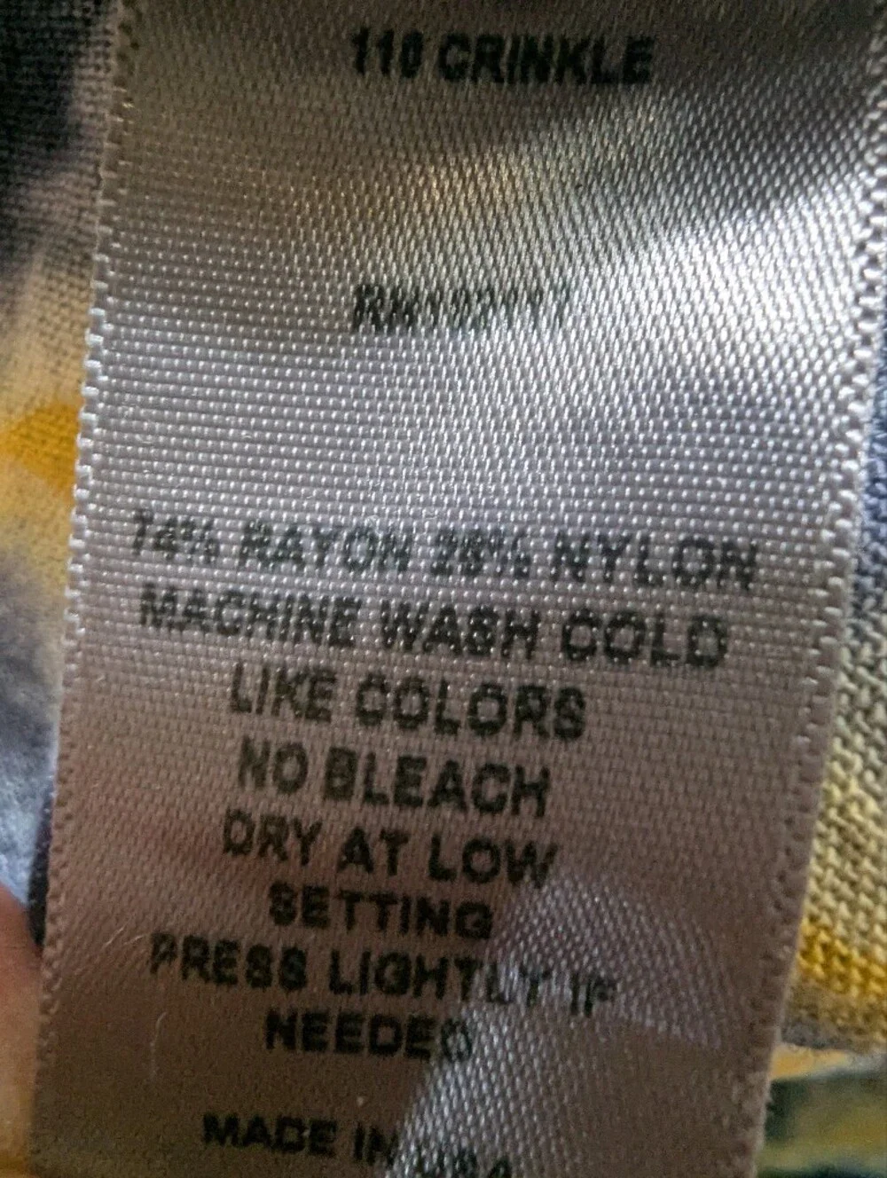 Sleeveless Navy and Yellow Tie-Dye Shift Dress - Picture 7 of 7